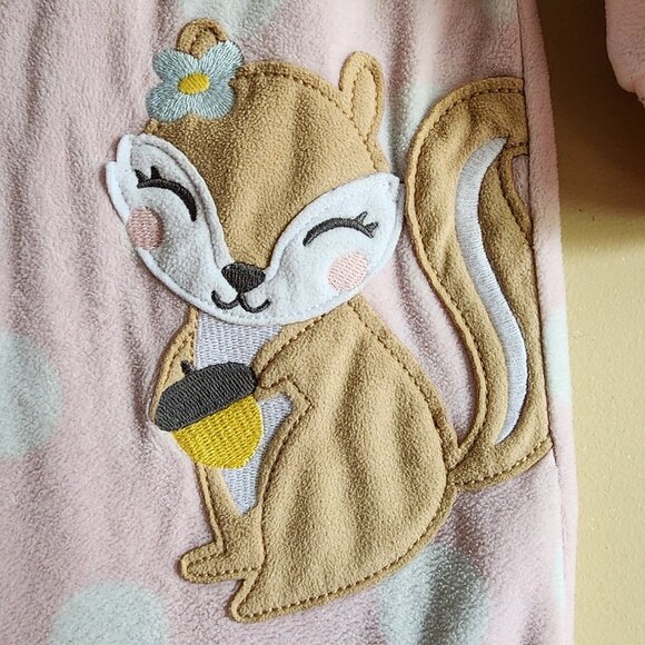 Carters Pink Sleeper One Piece Zipper Girls Baby Size 12 Months - Picture 4 of 6